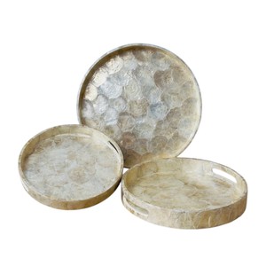 Plateau de service de luxe en nacre, fait main, incrusté de coquillages, plateau décoratif pour la maison, l'hôtel, le restaurant, pour le service et les cadeaux - Product Image 3