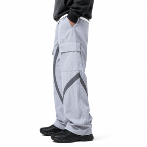 Pantalones Cargo Reflectantes de Nylon al por Mayor para Hombre, Estilo Y2K, Corte Recto, Casuales, Ligeros, para Primavera, con Cintura Media - Product Image 2