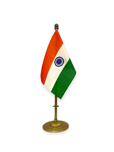 Ensemble de 2 drapeaux nationaux sur support en laiton, écologiques, réglables, pour la décoration de bureau, cadeau de luxe, artisanat Tajdaar - Product Image 3