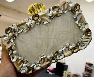 Angel Style Ladies Resin Clutch Bag with Inlay Stone Handcrafted Stone Purse <b>Supply</b> - Product Image 2