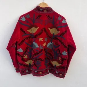 Handmade Suzani Velvet Jacket Embroidered Boho Winter <b>Coat</b> One Size Wholesale Bulk OEM ODM Factory Supplier - Product Image 2