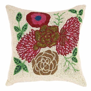 Housse de coussin carrée en verre perlé floral moderne de haute qualité, faite à la main, 35x35cm, fermeture éclair, décoration intérieure, canapé, lit - Product Image 5