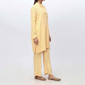 กางเกงสูททรงเรขาคณิตพิมพ์ลายทางของผู้หญิงชุด2ชิ้นคอลเลกชัน PS4062 - Product Image 2