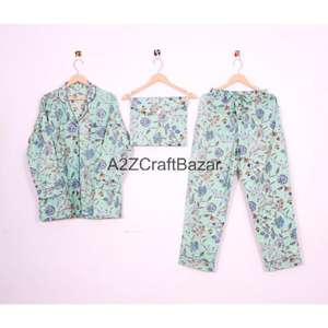 Elegante y Romántico Conjunto de Pijama de 2 Piezas para Mujer, 100% Algodón, Suave y Transpirable, Estampado Floral, Mangas Largas, Otoño Verano - Product Image 5