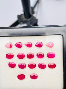 Collection de rubis naturels de qualité AAA, 21,40 carats, pierres précieuses chauffées, qualité supérieure, couleur rouge premium, lueur excellente, taille ovale, poire, mixte - Product Image 5