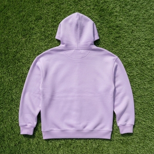Sudadera con capucha extragrande de forro polar color lavanda para mujer, con bolsillo canguro, estilo casual urbano, etiqueta personalizada - Product Image 6