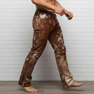 Custom Hip Hop Hair On Cow Hide Slim Fit Cowhide Printed High Waist Sweat Pant Adult Active <b>Leather</b> Pant Comfortable <b>Leather</b> - Product Image 6