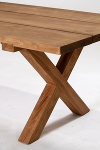 Mesa de Comedor Plegable de Teca Sólida Premium con Tablero de Madera con Listones, Muebles de Exterior para Balcón, Jardín y Restaurante - Product Image 3