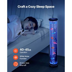 Tubo Sensoriale a Bolle da 80 cm con 6 Pesci Galleggianti, 16 Effetti di Colore, Telecomando, Lampada da Terra Acquario, Tubo a Bolle, Lampada Sensoriale - Product Image 5