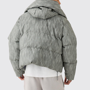 Custom Made Plus Size Men's <b>Winter</b> Quilted <b>Jacket</b> Hooded Long Length Windproof <b>Waterproof</b> Breathable Anti-Bacterial Cotton - Product Image 2