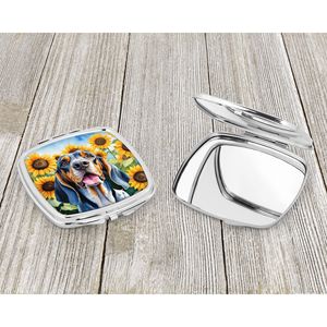 Coonhound anglais américain Tournesols Miroir de maquillage compact pliable pour femmes Voyage Miroir de poche décoratif Cadeau - Product Image 3