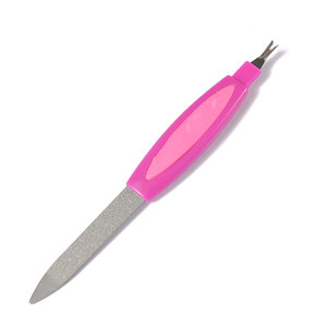 Lime à ongles double face en acier inoxydable de qualité supérieure, droite, durable, action de ponçage fluide, design confortable pour l'entretien des ongles - Product Image 1