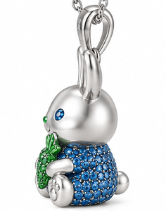 Collier avec pendentif lapin plaqué argent, chaîne à breloques en cristal, bijoux pour cadeau d'anniversaire pour femmes - Product Image 4
