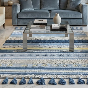 Alfombra Dhurry de Algodón Premium |   Alfombra Plana de Microfibra Gruesa con Base Antideslizante para Sala de Estar y Pasillo - Product Image 4