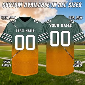 Maillot de football américain rétro personnalisé en maille respirante, imprimé par sublimation, coupe oversize, style streetwear décontracté - Product Image 3