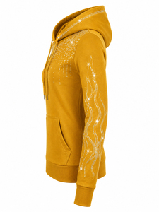 Sudadera con Capucha Brillante con Pedrería para Mujer, Sudadera con Capucha a la Moda con Bolsillo Delantero, Sudaderas con Capucha con Pedrería para Mujer al por Mayor - Product Image 4
