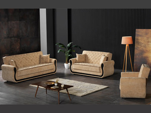 Juego de Muebles de Sala de Estar Modernos de Madera de Teca Sólida de Lujo, Sofá Cuadrado con Patrón Floral Acolchado, Marrón, 3, 2 y 1 Plazas, para Hotel o Villa - Product Image 6