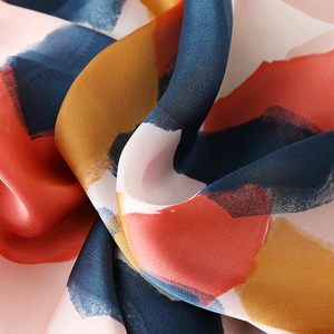 Women's Polyester <b>Square</b> <b>Scarf</b> - Printed Comfy Satin Silk-Feel Head Neck Stole Wrap - Product Image 3