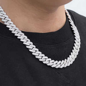 Cadena Cubana de Oro Sólido de 14K de Lujo, Certificada por IGI, con Diamantes Cultivados en Laboratorio de 20mm, Estilo Iced, Regalo de Boda para Hombre, Collar Indio - Product Image 6
