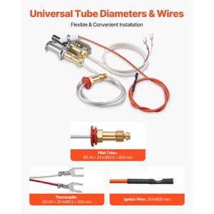 Kit de Ensamblaje de Piloto de Gas OE 446-512A HSRV SRV, Encendido de Gas Natural, Repuesto para Modelos Heat Glo Regency - Product Image 6