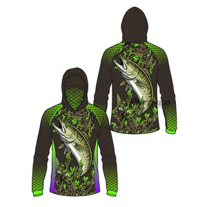 Camisetas de Pesca con Capucha, Personalizadas, Impermeables, Anti-UV 50+, de Secado Rápido, Sublimadas, para Viajes de Pesca - Product Image 5