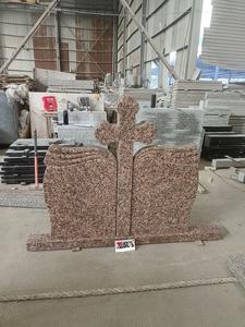 Lápida de Granito Marrón Nuevo de Rumania con Forma de Cruz Celta Ortodoxa para Dos Personas - Product Image 3