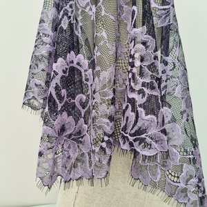 Elegant Romantic Classical Floral <b>Lace</b> Chapel Mass Mantilla Gift Women 110cm French Premium Korean Quality Purple - Product Image 6