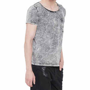 T-shirt délavé à l'acide pour homme, nouveau style, best-seller, t-shirt délavé à l'acide pour homme, poids lourd - Product Image 3