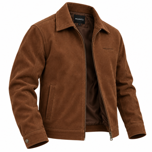 Veste en tissu suédé marron pour homme, personnalisable, très vendue |   Veste d'hiver de qualité supérieure à coupe classique pour hommes |   Veste streetwear très demandée - Product Image 4