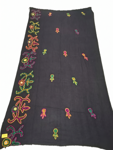 Chal de Pashmina Negro para Mujer al por Mayor, Bordado Floral, Largo, para Todas las Estaciones, Bufanda Tradicional para Uso Diario, Proveedor OEM - Product Image 3