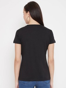 Camiseta de algodón personalizada para mujer, cuello redondo, manga corta, básica, lisa, suave, elástica, OEM, al por mayor, informal. - Product Image 5