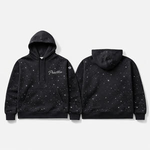 Sudadera con Capucha para Hombre, Estilo Urbano, con Pedrería, de Algodón Grueso y Felpa, Talla Grande, con Logotipo Personalizado, Proveedor OEM - Product Image 5