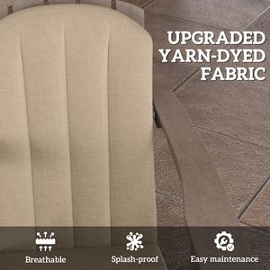 Ensemble de 4 coussins de chaise Adirondack beige à dossier haut avec attaches, mousse haute densité pour usage extérieur - Product Image 5