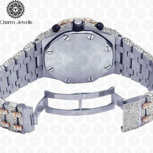Charm Jewells Women's Luxury Stainless Steel Analog Quartz <b>Watch</b> With <b>Diamond</b> Encrusted Round Dial 38mm Leather Band - Product Image 3