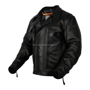Chaqueta de piel de oveja personalizada para hombre, chaqueta de cuero de alta calidad para motocicleta, ropa de invierno, cálidas, 100% - Product Image 4