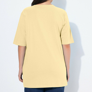 เสื้อยืดผู้หญิงคุณภาพสูงสั่งทำขายส่ง ผ้าฝ้าย 100% หนา สีพื้น ปักลายขนาดใหญ่พิเศษ สำหรับออกกำลังกาย - Product Image 1