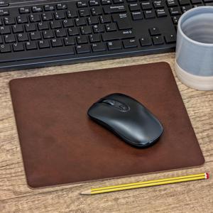 Waterproof Real Leather Mouse Pad Custom Logo <b>Desk</b> Mat Smooth Tracking Surface Cowhide Leather Pad for Laptop LMP-0006 - Product Image 4