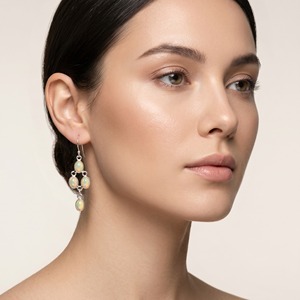 Pendientes colgantes de ópalo etíope natural, plata de ley 925, cabujón ovalado, piedra preciosa, joyería fina hecha a mano, regalo para ella - Product Image 4