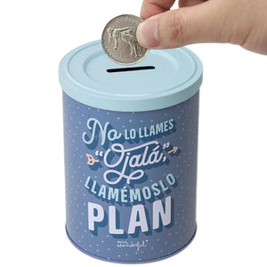 Fábrica personalizada hojalata dinero tarro embalaje Mini forma cilíndrica caja de Metal moneda Cajero Automático caja de lata hucha para niños - Product Image 2