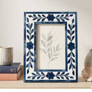 Marco de Fotos de Resina y Hueso con Incrustaciones, Diseño de Mosaico Hecho a Mano, Portafotos de Lujo Contemporáneo para Decoración Moderna del Hogar y Regalos - Product Image 1