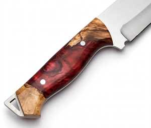 Outil utilitaire d'extérieur à lame fixe, fabriqué à la main, avec manche en bois stabilisé et résine époxy - Product Image 6