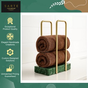 Amazing Offer on High Quality Luxury Bathroom Countertop Rack Modern Marble Base <b>Gold</b> Metal Towel Organizer <b>Shelf</b>/Stand - Product Image 6
