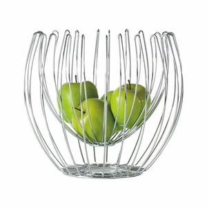 Metal Wire Fruit <b>Basket</b> Round Design for Tabletop <b>Display</b> Factory Direct from India Exporter of Kitchen Organizers in Bulk - Product Image 1
