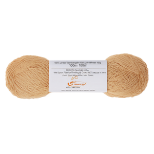 100% <b>Linen</b> Sportweight <b>Yarn</b> 2 Ply Wheat 300m 100g Wet Spun Flax for Knitting & Crochet Weaving <b>Yarn</b> Made in India - Product Image 2