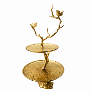 Industry Design Copper Two <b>Tier</b> <b>Cake</b> Stand Multi Layer Dessert Display Reusable Hand Wash Only Cupcake Holder Serving Tray - Product Image 5