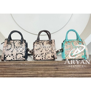 2026 New Arrival Luxury Western Floral Handcrfated Genuine Cow Leather Speedy Bag for Women's Designer Crossbody Travel Bags - Product Image 1