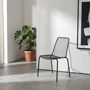 Modern <b>Stackable</b> Metal <b>Garden</b> <b>Chairs</b> with Powder-Coated Frame, Durable Outdoor Dining <b>Chairs</b> for Patio, Balcony and Cafe Terrace - Product Image 1