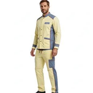 Conjunto de Uniforme de Trabajo de Algodón para Hombre, Color Personalizado, Chaqueta de Manga Larga y Pantalones Cargo - Product Image 3