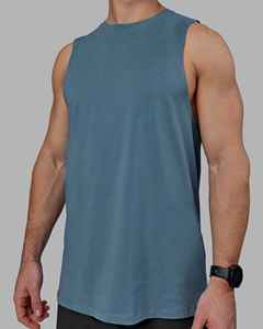 Men's O-Neck Solid <b>Mint</b> <b>Green</b> 100% Cotton Tank <b>Top</b> Breathable Knitted Sleeveless Casual Wear - Product Image 5