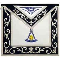 Tablier de Maître de Loge Maçonnique, Tablier de Maître Artisan Maçonnique MM, Sacs de Collier d'Officier, Tablier Maçonnique Bleu